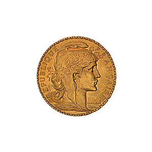 French 20 Franc Rooster Back