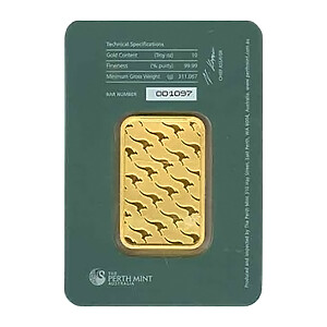 Perth Gold Bar 10 oz Back