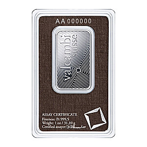 Valcambi Suisse Platinum Bar 1 oz